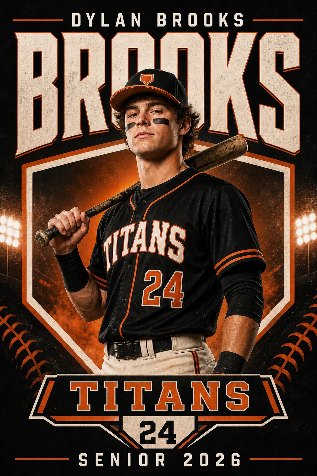 Baseball player banner