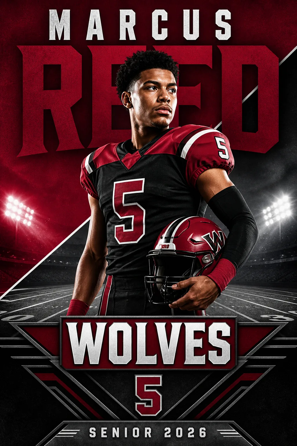 Custom football player banner