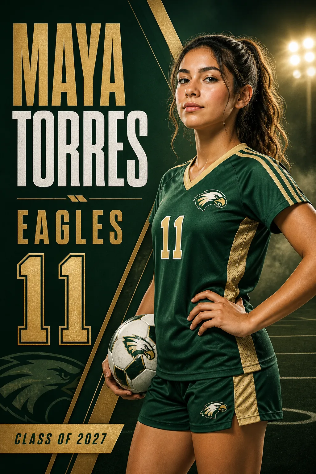 Soccer player banner