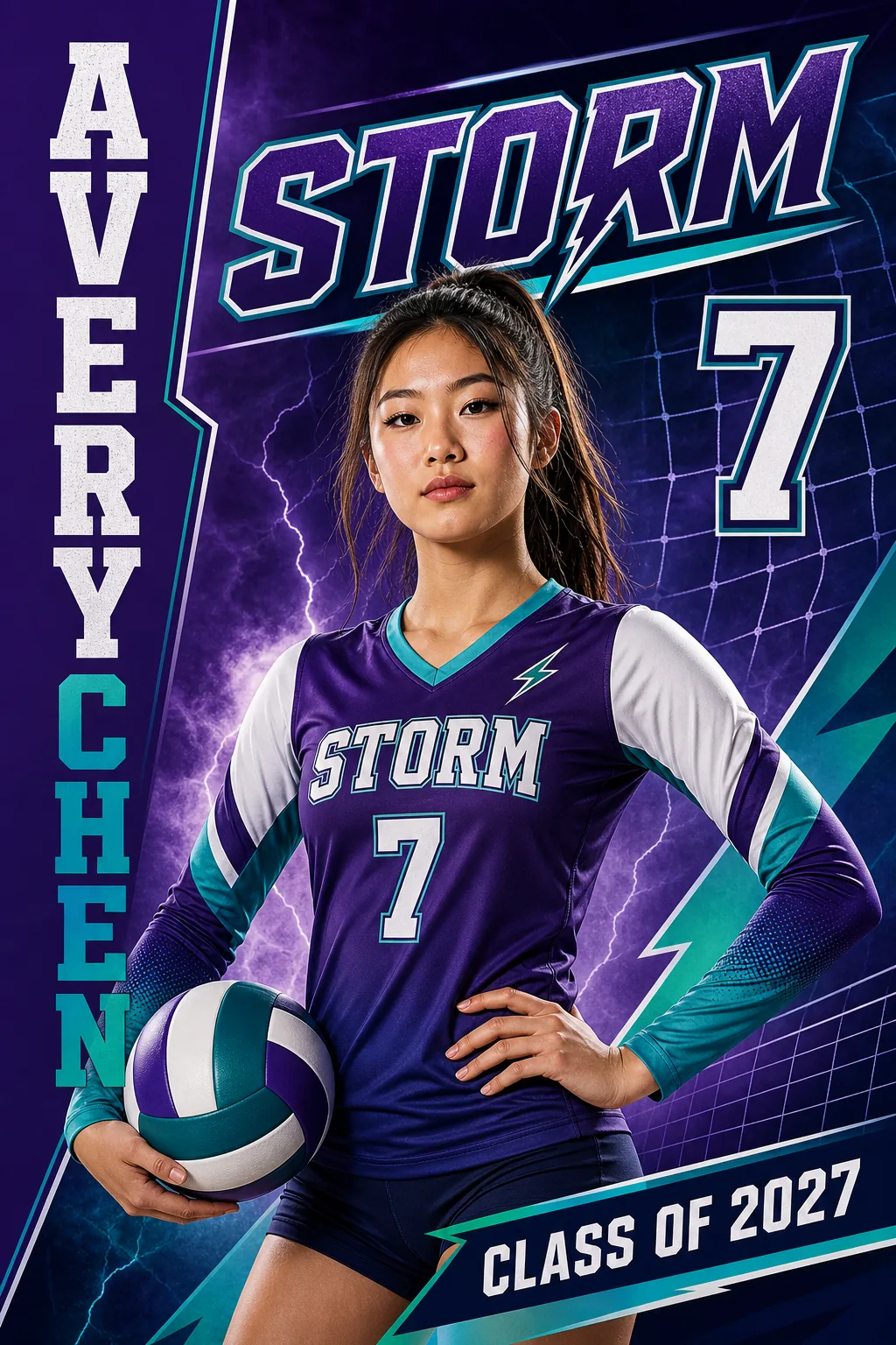 Volleyball player banner