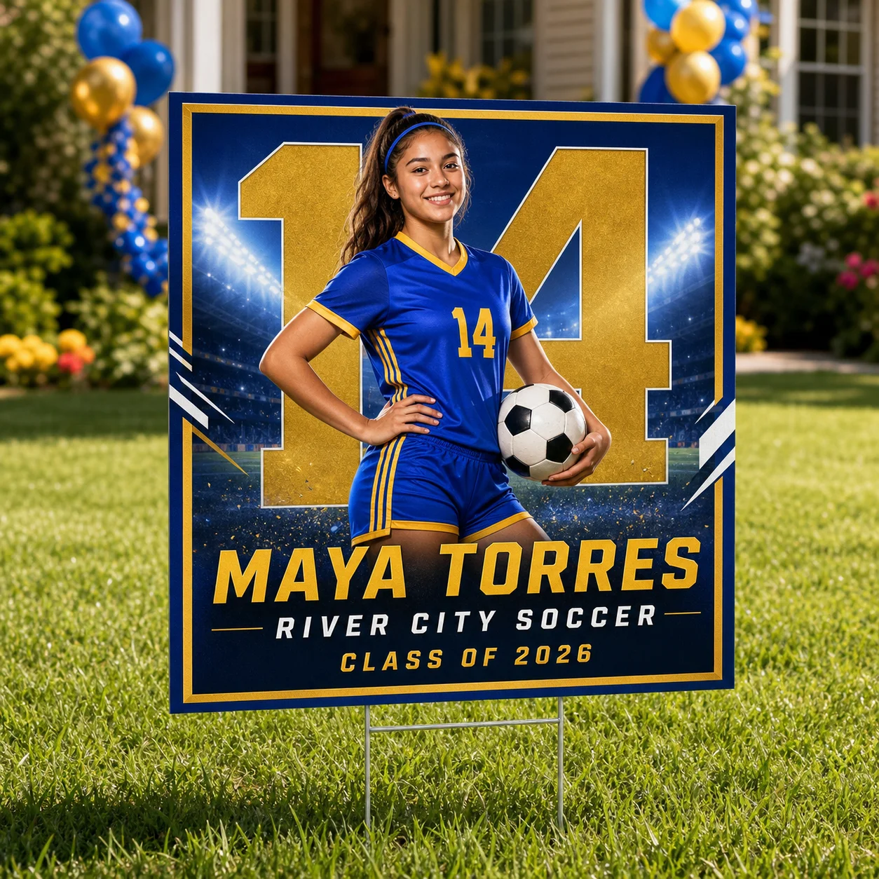 Custom athlete yard sign