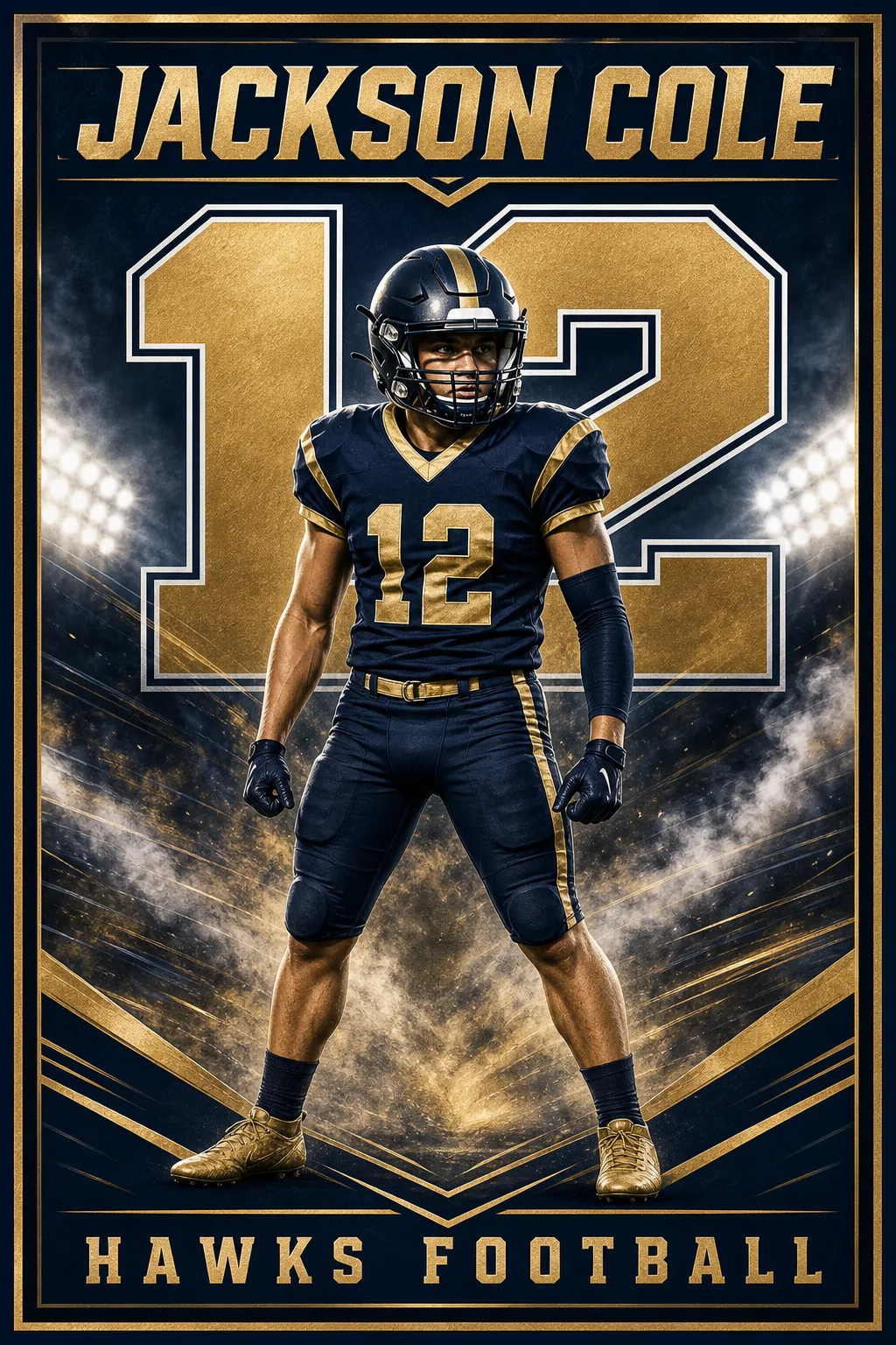 Football player banner