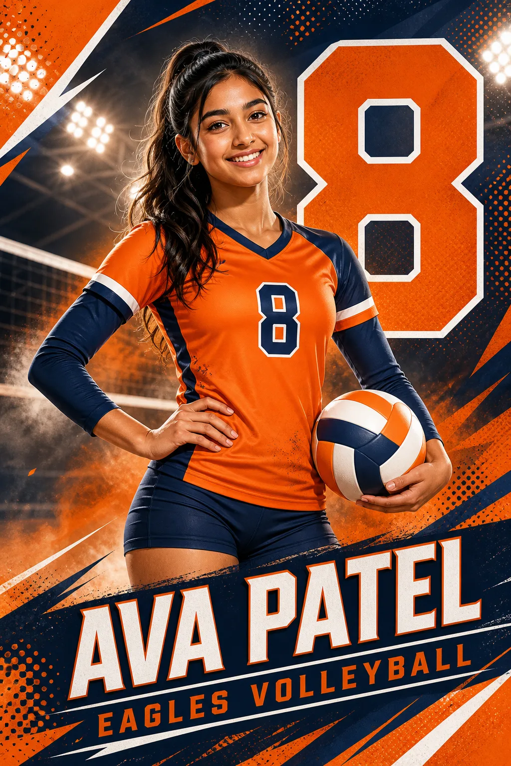Volleyball player banner